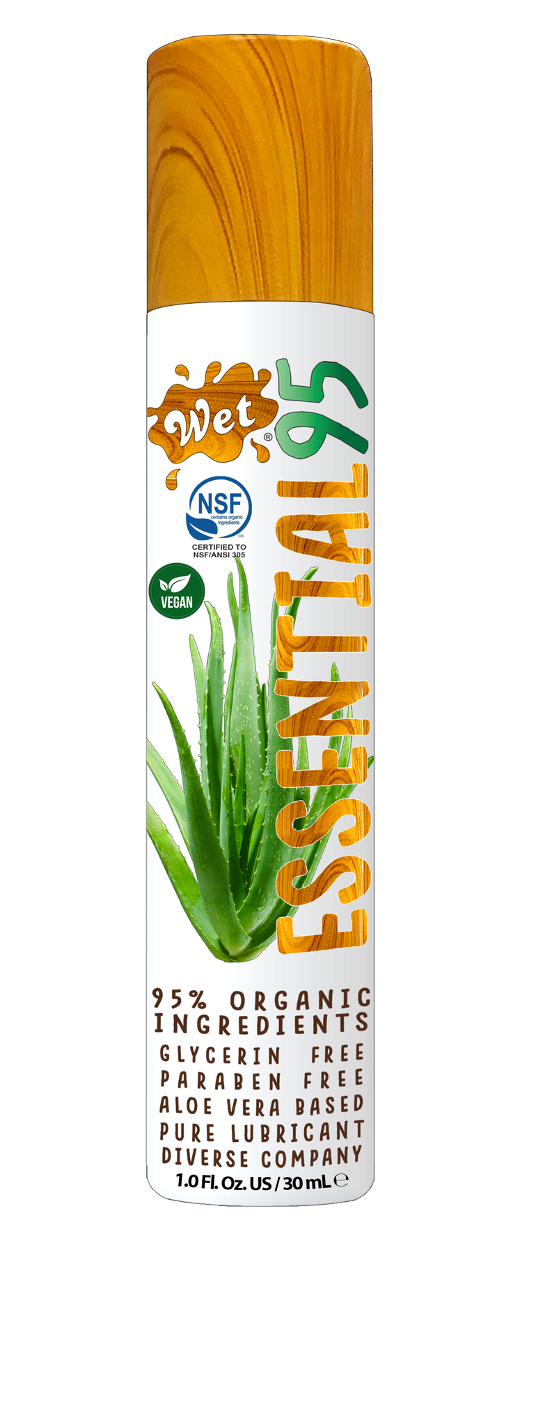 Wet® Essential95™ Certified 95% Organic Aloe Based Lubricant 1 Fl. Oz./30mL