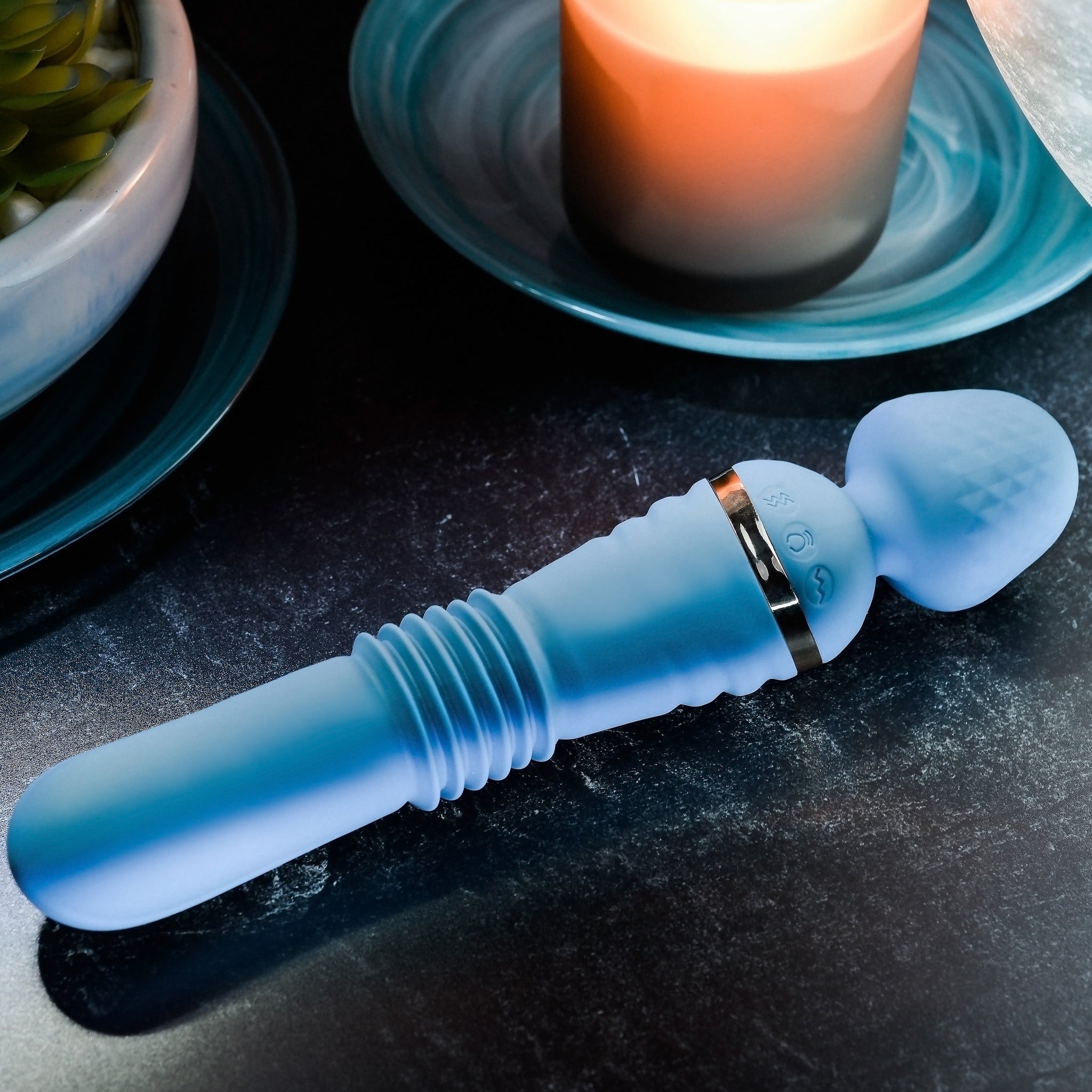 Adam & Eve THE DUAL END THRUSTING WAND BLUE
